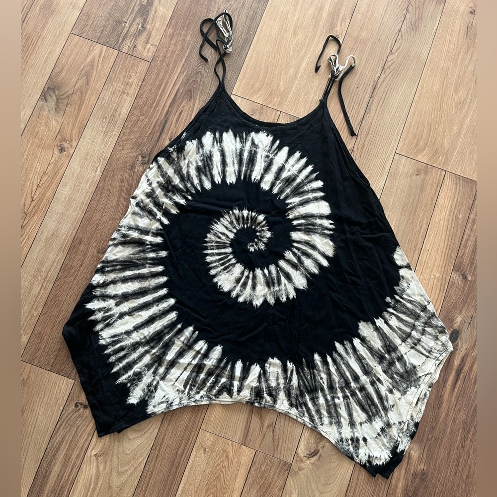 Tie-Dye Asymmetrical Mini Dress XS
